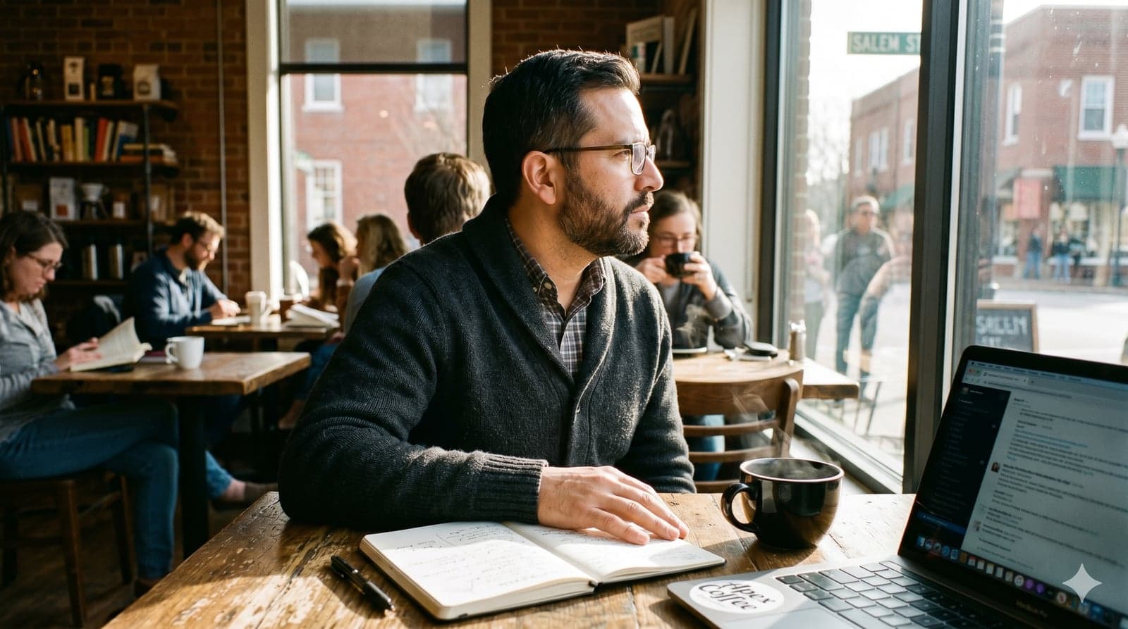 Bernardo Medrado at a café in Apex, North Carolina